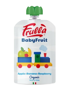 PRZECIER OWOCOWY JABŁKO - BANAN - MALINA BEZ DODATKU CUKRÓW BEZGLUTENOWY OD 6 MIESIĄCA BIO 100 g - FRULLA (NATURA NUOVA)