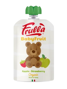 PRZECIER OWOCOWY JABŁKO - TRUSKAWKA BEZ DODATKU CUKRÓW BEZGLUTENOWY OD 6 MIESIĄCA BIO 100 g - FRULLA (NATURA NUOVA)