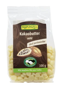 TŁUSZCZ KAKAOWY W KRĄŻKACH BIO 100 g - RAPUNZEL